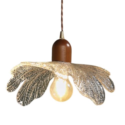 Lampe à suspension en verre en forme de feuille créative E27 salon