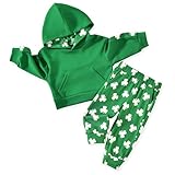 MINIFEIKO 4T Toddler Boys St Patricks Outfit Shamrock Clothes Clover Clothing 4-5T Leaf Green