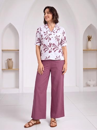 Image of TOPLOT Printing Cotton Crop-Tops Set for Woman || Co ord Set for Women Stylish (5248)