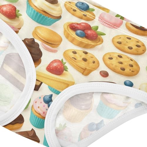 Joisal Cute Colorful Cartoon Desserts Girl Panties Cute Girls Underwear Toddler Cotton Aesthetic Briefs Girls Undies 2t4