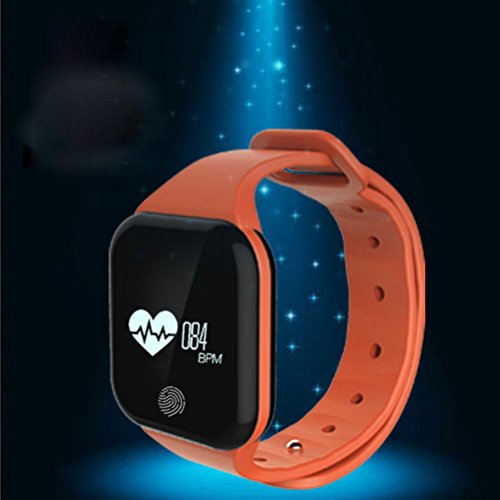 Bracelet fréquence cardiaque orange pour le sport et le suivi quotidien