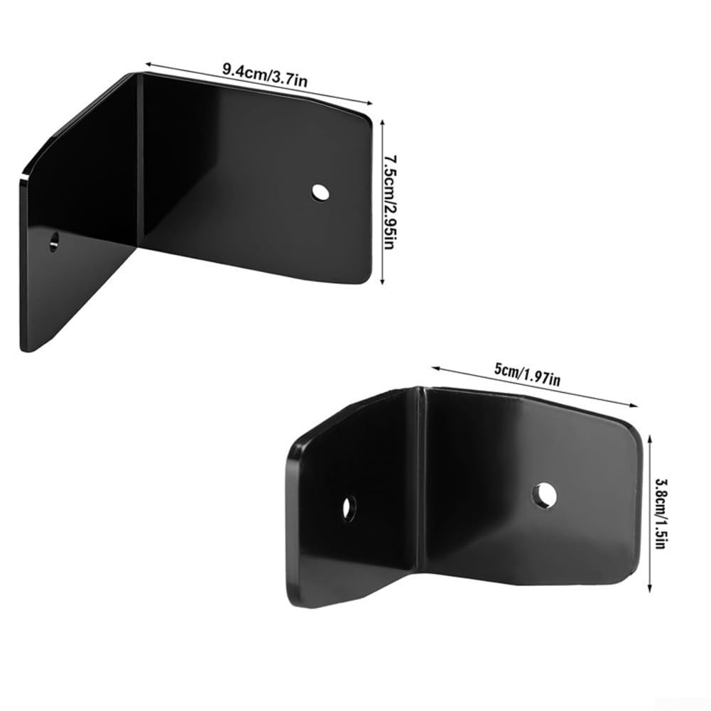 12 Clips Angulo Negro para acero Galvanizado Tornillos 12 Clips(2.95*3.7in)