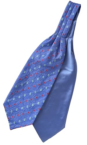 Cravate Ascot en satin bleu rouge Great British Tie Club pour éviter les nœuds trop serrés
