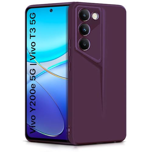 Image of WOW IMAGINE Slim Back Cover for Vivo Y200e 5G | Vivo T3 5G | Blade Series Ultra Thin Case with Lightweight Design | Camera Protection | Soft Matte Silicone Flexible Mobile Case - Purple