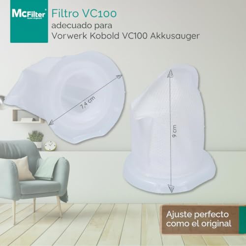 Miniatura 2 de Mcfiltro 3 Filtros De Suciedad Adecuados Para Vorwerk Kobold Vc100 Juego De Filtros Aspiradora Inalámbrica Vc100 Vc 100 Filtro De Aspiradora Repuestos Accesorios Para Aspiradoras De Mano