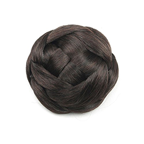 DENIYA Braided Bun Hair Extensions Costume Hairpiece Wedding Hair Pieces Dark Brown
