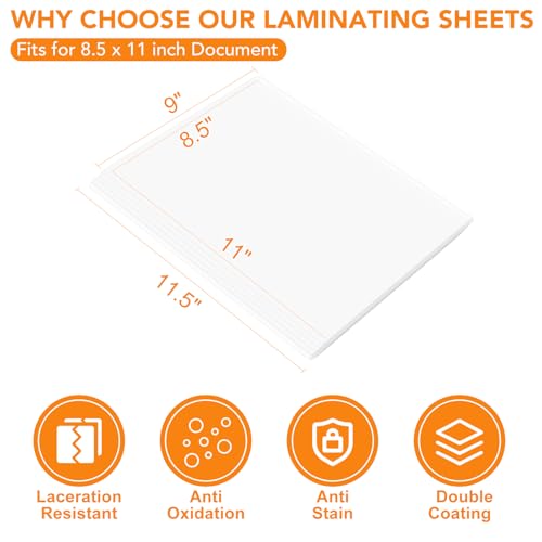 CAREGY Thermal Laminating Pouches, 300 Pack Laminating Sheets, 3 Mil, 9 x 11.5 Inches Lamination Sheet Paper for Laminator, Clear, Letter Size, Office and School Supplies - Thumbnail 5