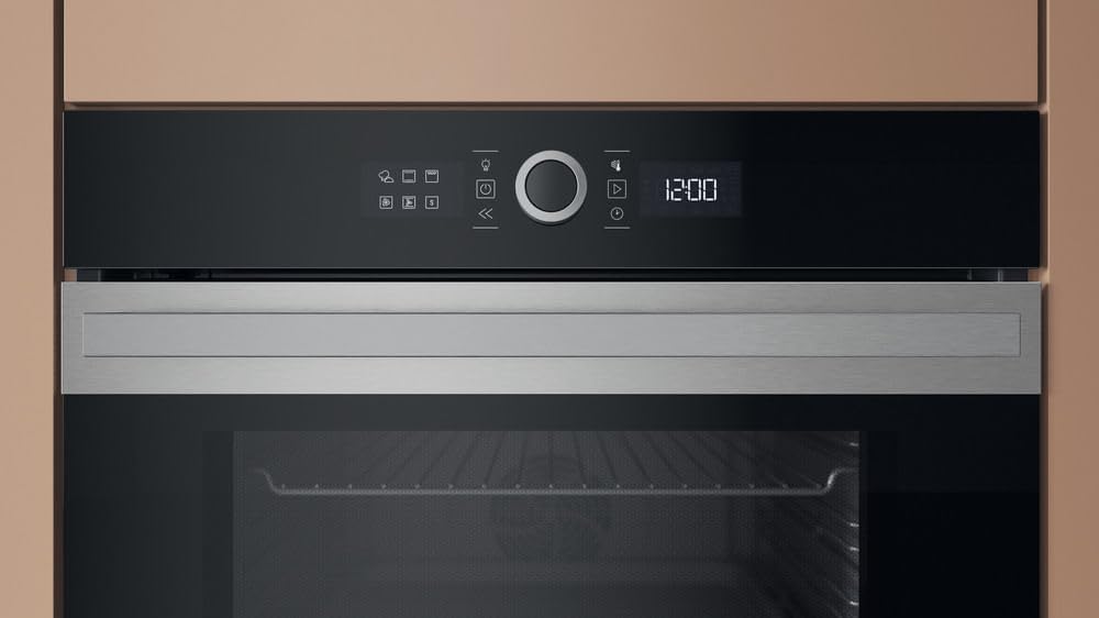 Hotpoint - HAOI5S8PM0XA Four Encastrable Pyrolyse 73L - Hydrolyse, Chaleur Pulsée - Programmes Automatiques, Écran Électronique - H 59,7 x L 59,5 x P 56,4 cm - Classe Énergétique A+ - Inox
