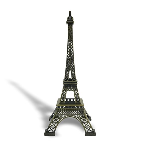 Estatua Torre Eiffel 15" Metal Aleación Bronce miniatura 1