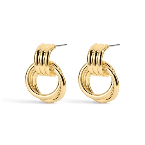 Electric Picks Knot Earrings – 14k Gold Plated Earrings for Women, Lightweight Hoop Style with Modern Twist Design, Durable Build, Ideal for Any Occasion, Elegant Gold Jewelry Gift for Women