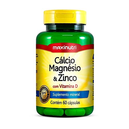 Cálcio, Magnésio e Zinco c/ Vit. D 600mg - 60 Cáps., Maxinutri