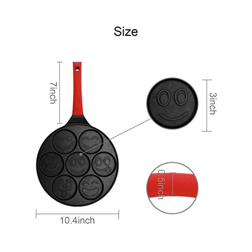 MorNon Smiley Pancake Pan Seven Hole Unique Smiley Mold Aluminum Frying Pan Non Stick Kitchen Cookware Pancake Omelette Pan With Anti-Scalding Handle 3 Gallery Image MorNon Smiley Pancake Pan Seven Hole Unique Smiley Mold Aluminum Frying Pan Non Stick Kitchen Cookware Pancake Omelette Pan With Anti-Scalding Handle 3 Gallery Image
