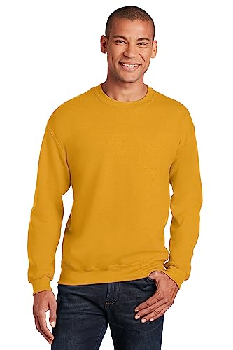Image of Gildan Adult Fleece Crewneck Sweatshirt, Style G18000, Gold, M