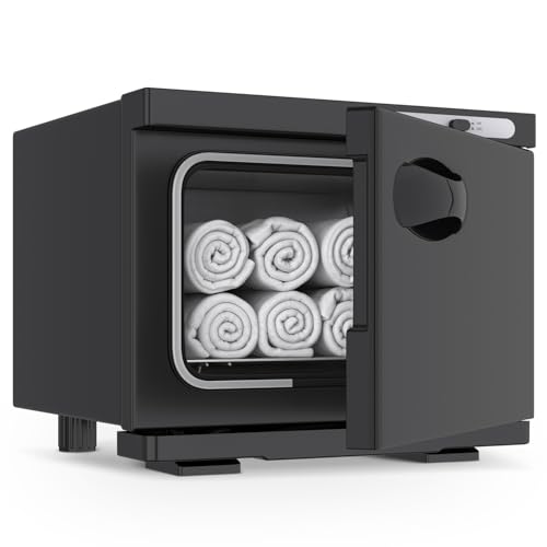 Utenzi Aquecedor de toalha quente, armário aquecedor de toalha de banho 8L, mini aquecedor de toalha profissional, aquecedor de toalhas para tratamentos faciais, SPA, barbearia, esteticista, preto