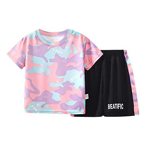 Boys J𝐞rsey Soccer Set Athletic Short-Sleeve Shirt and Active Shorts Sport T𝐞am 𝗨niform Shirt and Shorts Set