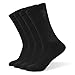 Well Knitting Diabetic Socks for Men & Women, Coolmax Medical Circulation Crew Mid Calf Socks with Seamless Toe, Non-Binding Top, and Padded Sole, 4 Pairs (Blcak,XL)
