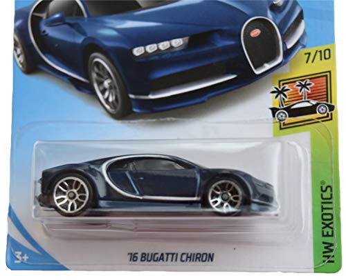Hot Wheels Exotics 7/10 '16 Bugatti Chiron Azul miniatura 2