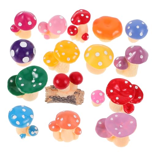 CIMAXIC Lot de 32 Figurines De Champignons Miniatures Décoration pour Jardin Bonsaï Maison Fête des Mères Pâques