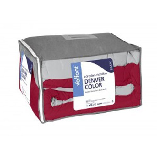 Velfont Edredon nórdico de 300gr Bicolor Color Granate/Perla 180x220 (para Cama de 105 y 110)