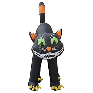 20 Foot Huge Lighted Halloween Inflatable Black Cat Lights Decor Outdoor Indoor Holiday Decorations Blow up Lighted Yard Decor Giant Lawn Inflatables Home Family Outside Decor