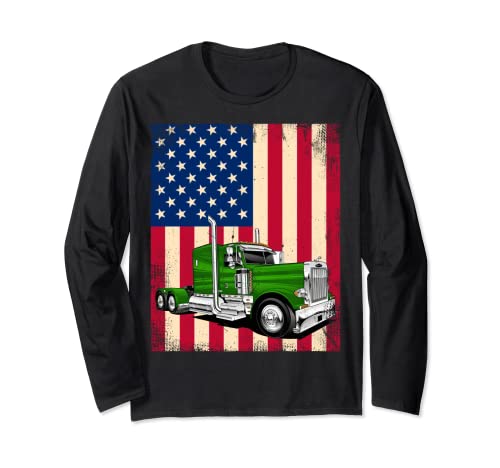 American Truck Driver Shirts And Gift Manga Larga