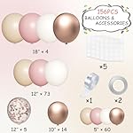 Boho Balloon Garland Arch Kit, 156Pcs Dusty Pink Pastel Brown Metallic Champagne Gold White Balloons for Wedding Baby Bridal Shower Engagement Anniversary Birthday Decorations - Image 2