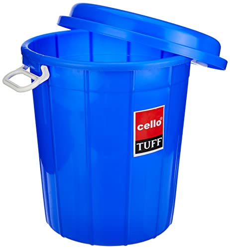 Image of Cello Plastic Storage Bucket with Lid, Cyan Blue, 30 Litre