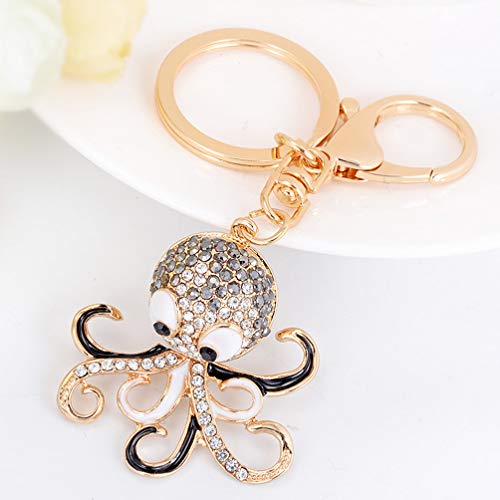 SUPVOX Polvo cristal strass chaveiro bolsa pingente polvo chaveiro pingente cinza