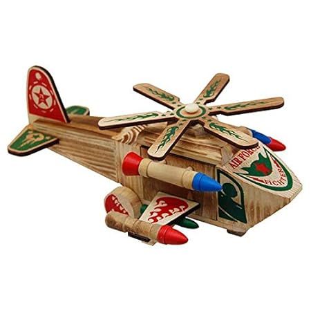 Qids Helicopter Wooden Aviation Decoration Toys Years Toy 3 Model Simulation Wooden