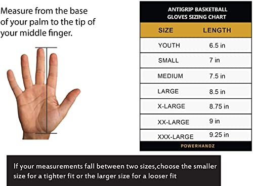 Powerhandz Weighted Anti-Grip Basketball Gloves For Ball Handling, Improved Dribbling, Strength And Resistance Training - Large- 1.0 Lb #TOP2