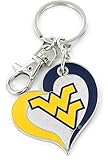 NCAA West Virginia Mountaineers Swirl Heart Keychain
