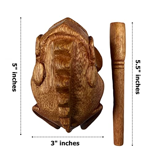 Nutta - 5 Inches Wooden Frog Guiro Rasp Musical Instrume Wood Percussion Desk Scraping Fog With Frog Sound Idea Funny Instruments Nature Wood Music Home Garden Decoration (5 Inches) #TOP1