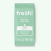 FreshWipes Antibacterial Body Wet Wipes For Adults 1 Pack (12 Wipes) - Ocean Fresh Scent - Extra Large Biodegradable - Dermatologically Tested & Suitable for Elderly or Disabled - Great for Camping