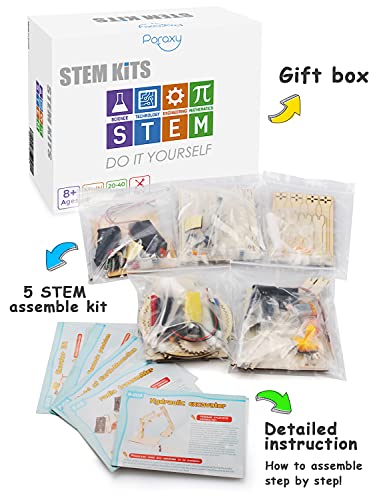 5 Set Stem Kits, Wooden Building Kits, Stem Projects For Kids Ages 8-12, 3D Puzzles, Diy Educational Science Experiment Model Kits, Toys For Ages 8-13, Gifts For Boys And Girls 8 9 10 11 12 Years Old #TOP6