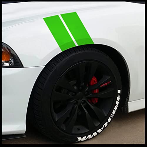 Sticker Connection | Fender Stripes Hash Marks - Lime Green Vinyl Decal Universal For Car Truck Sticker Racing Stripe (Lime Green) #TOP27