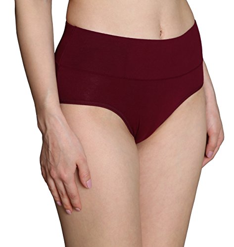Image of Innersy Women's 5 Pack High Waist Tummy Control Solid Color Cotton Briefs Panties