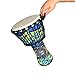 RUOSWTE Djembe Drum, Bongo,Congo, Hand Drum, Suitable for Beginners and Professional Drummers（Blue Leaves）, R008