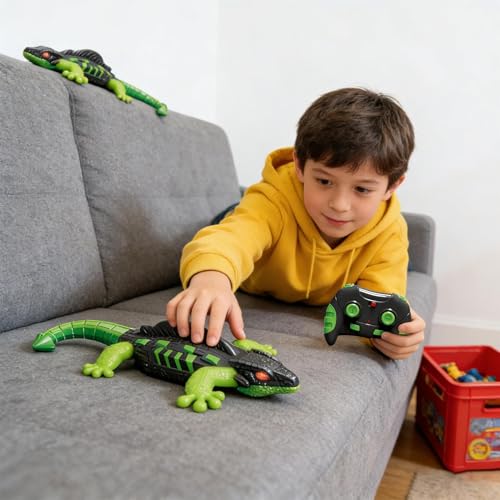Lézard télécommandé anti-ennui chenille d'escalade avec lumière - 4