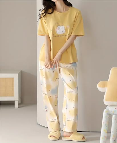 Image of Louis Luxe Womens Korean Night Dress|| Full Pyjama Set || Korean Nightsuit ||Women Nightwear ||Round Neck Full Sleeve Nightsuit || Loungewear || Everyday Nightdress (ND-11)