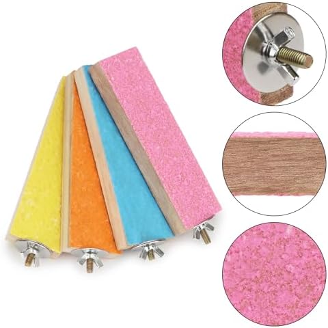 Hypeety Wooden Bird Perch Parrot Paw Grinding Platform, Random Color, A — 사진 3