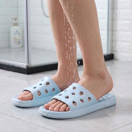 Image of FINLEEO Shower Sandals with Drainage Holes - Quick Drying Bathroom & Gym Slippers for Men and Women