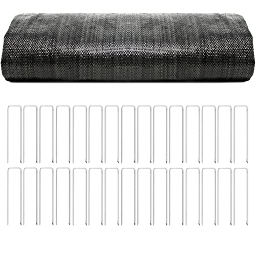 REKVEN Driveway Landscaping Fabric and Underlayment - 30 x 12.5 ft – Heavy Duty Woven Geotextile...