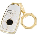 for Mercedes Benz Key Fob Cover Car Key Case Shell with Gold Keychain fit Mercedes Benz E S A C G Cl