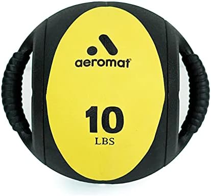 Aeromat Dual Grip Power Medicine Ball, 9cm/10-Pound, Black/Yellow