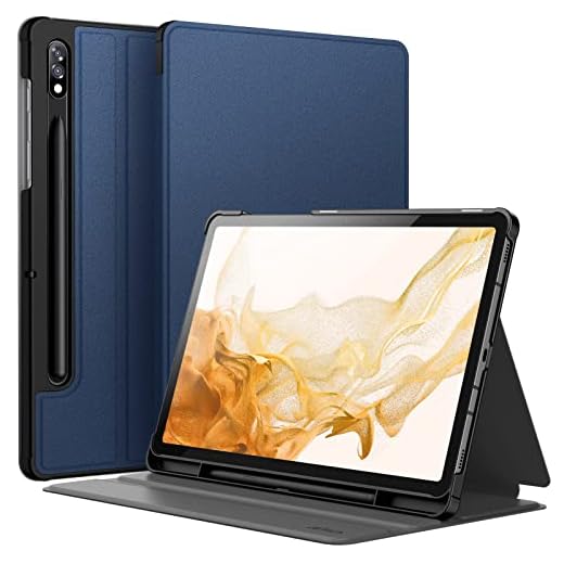 JETech Case for Samsung Galaxy Tab S8 2022/S7 2020 11-Inch with S Pen Holder, Slim Folio Stand Protective Tablet Cover, Multi-Angle Viewing (Navy)