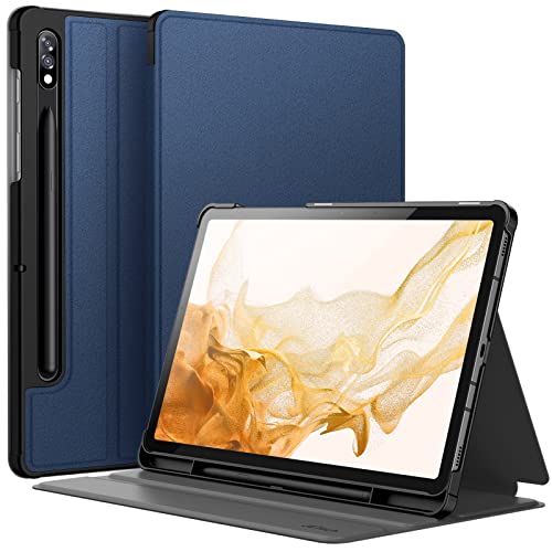 JETech Case for Samsung Galaxy Tab S8 2022/S7 2020 11-Inch with S Pen Holder, Slim Folio Stand Protective Tablet Cover, Multi-Angle Viewing (Navy)