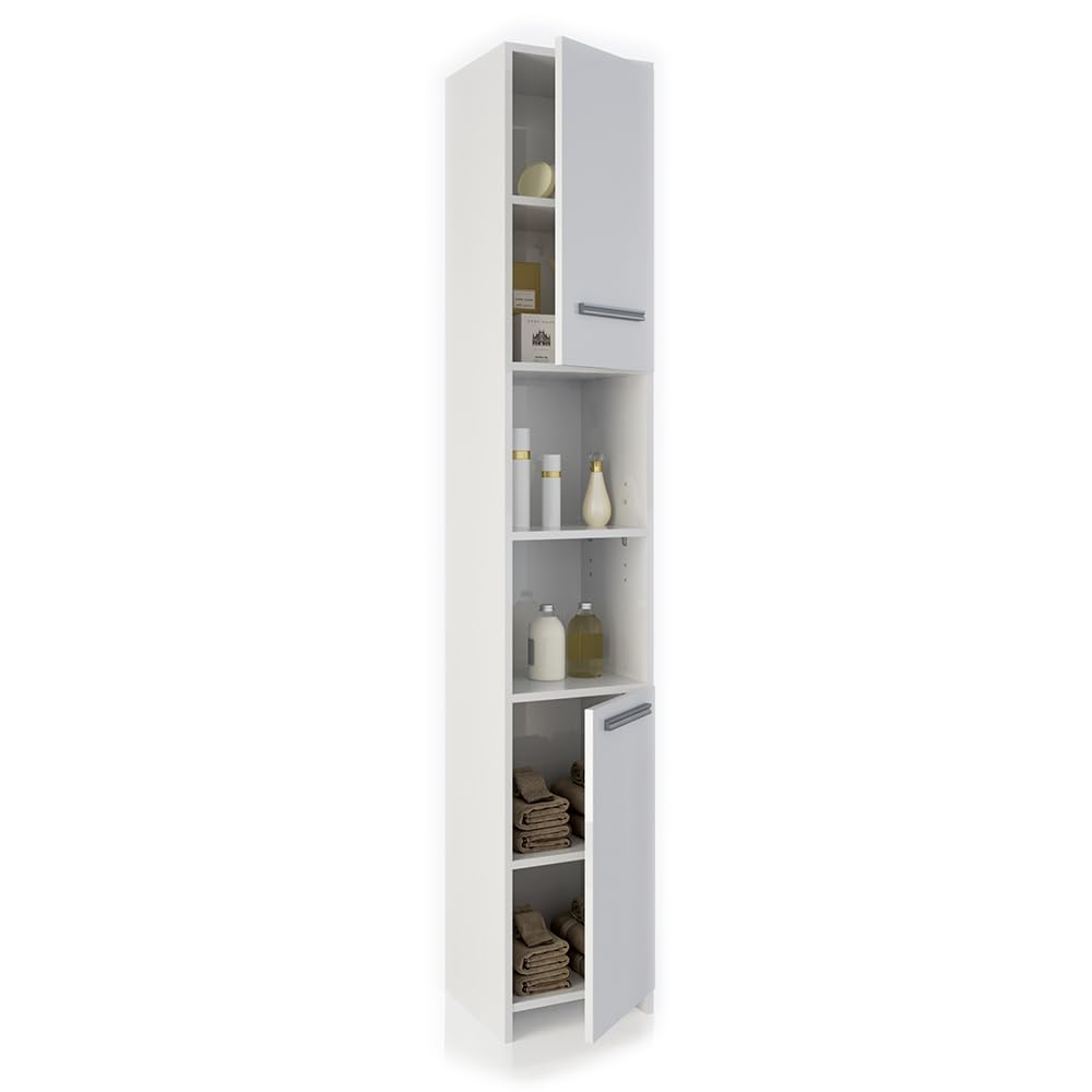 Vicco Mobile bagno alto Kiko, Bianco, 30 x 190 cm, per la conservazione di accessori da bagno e compatibile con Kiko