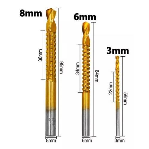Jogo Broca Escalonada Broca Corte Lateral Marcador Punção 7 Peças Com Estojo Organizador P/Madeira M