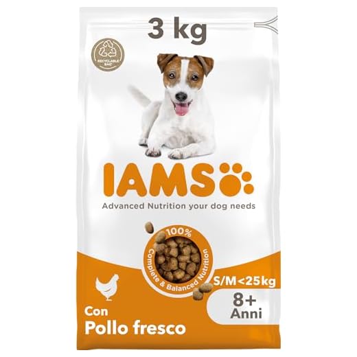 Iams for Vitality - Alimento Secco per Cani Anziani di Taglia Piccola e Media, Crocchette con Pollo - 3 kg