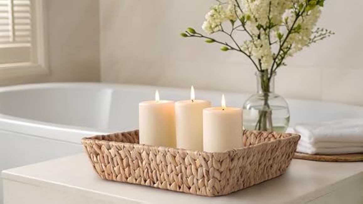 Small Wicker Basket Square 2 Pack, Small Rattan Basket Set for Gifts,Entryway Console,Tabletop,Office | Woven Wicker Decorative Desk Baskets for Organizing